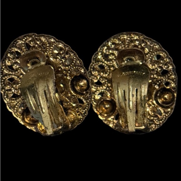 W Germany Filigree Art Glass Earrings - Picture 4 of 8